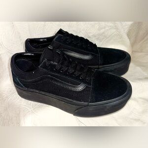 Unisex Vans OldSkool Platform Black/Black Suede Sz W7.5 / M6.0